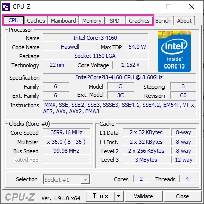 CPU-Z 보는법